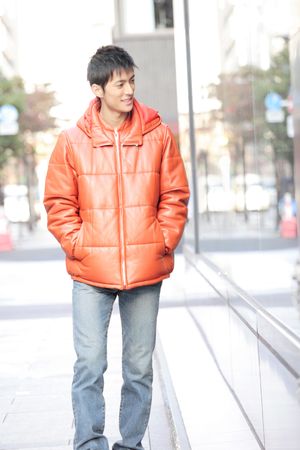 Portrait of Japanese young manの写真素材