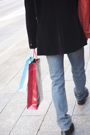 Back figure of Japanese young manの写真素材