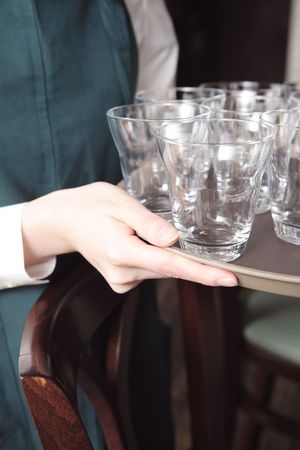 Japanese waitressの写真素材