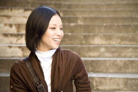 Portrait of Japanese womanの写真素材