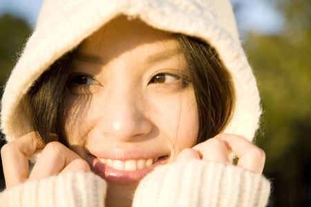 Portrait of Japanese womanの写真素材