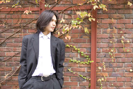 Portrait of Japanese young office workerの写真素材