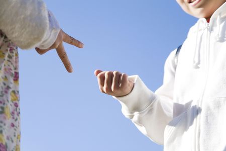 Hands of Japanese children