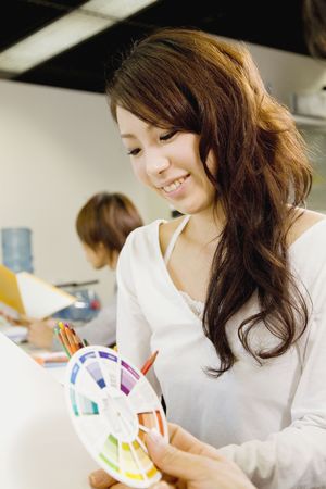 Portrait of Japanese office workerの写真素材