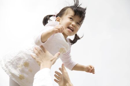 Smiling Japanese girlの写真素材
