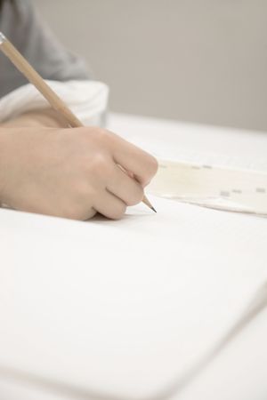 Hand taking a memoの写真素材
