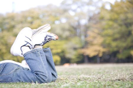 Feet of Japanese boyの写真素材