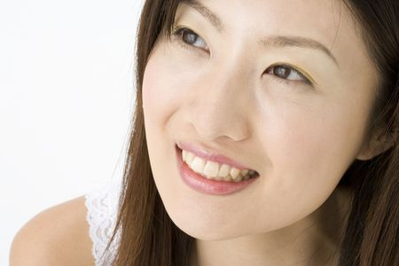 Smiling Japanese womanの写真素材