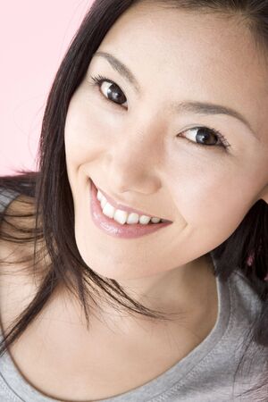 Smiling Japanese womanの写真素材