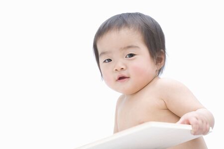 Smiling Japanese babyの写真素材