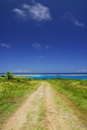 Road and seaの写真素材