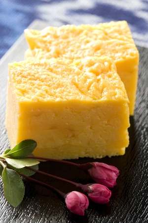 JAPANESE FOOD - Close-up shot of tasty egg rollsの写真素材