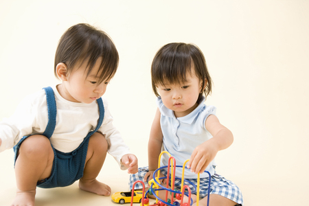 Baby play with toysの写真素材
