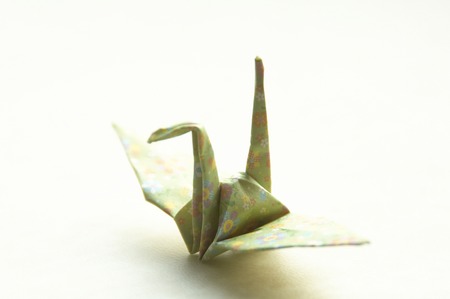 Folded paper craneの写真素材
