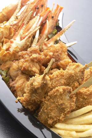 Deep-fried seafoodの写真素材