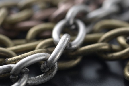 Chain parts with the numerical color for accessory.の写真素材