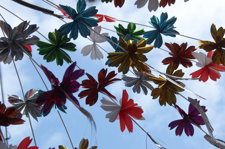 Various corsage in a shopping area.の写真素材