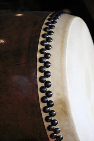 The Japanese drum seen from the side.の写真素材