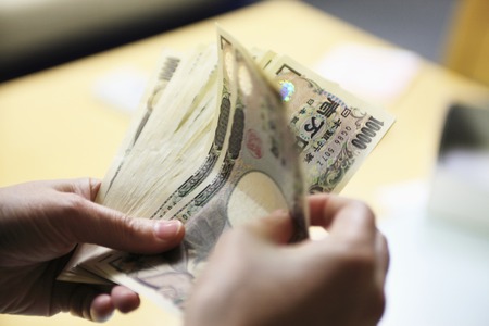 Hands of the person who counts money.