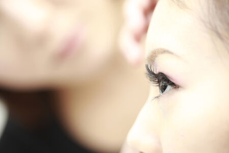 The lady who wears her make-up.の写真素材