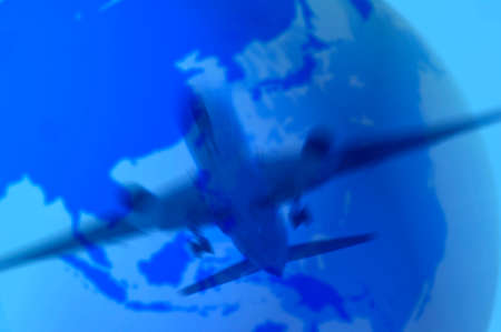 Map of the world and the planeの写真素材