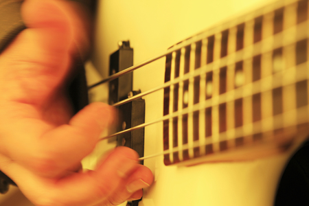 Playing the guitar
