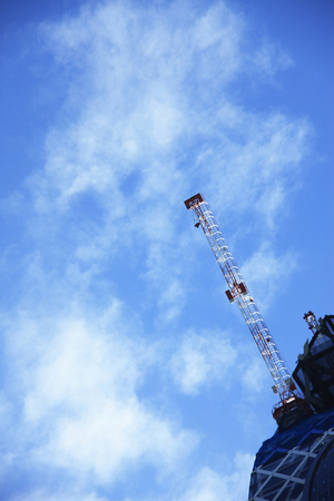 Shinjuku high-rise building under constructionの写真素材