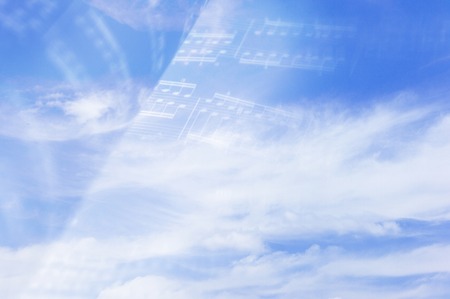 Music and skyの写真素材