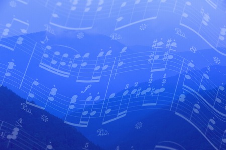 Music and mountainsの写真素材