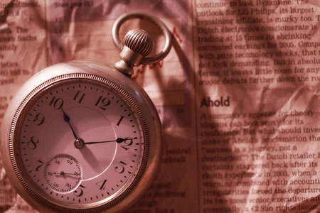 Pocket Watch and newspaperの写真素材