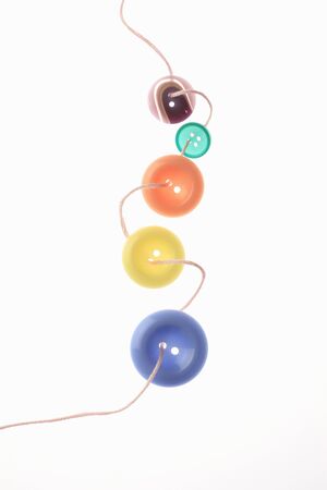 Buttons and yarn