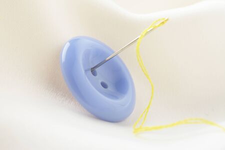Buttons and thread and needlesの写真素材