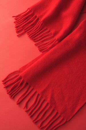 Red scarfの写真素材