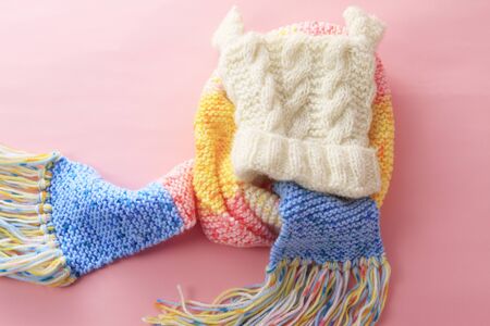 Scarf and knit hatの写真素材