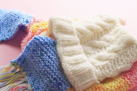 Scarf and knit hatの写真素材