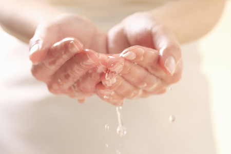 Hand and waterの写真素材