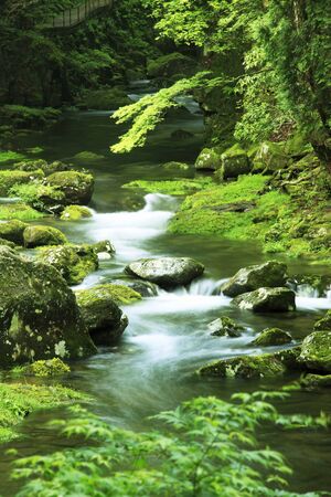 Akame 48 falls ravineの写真素材