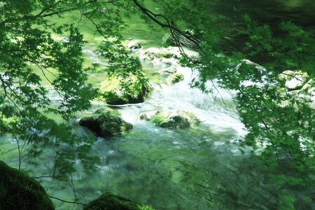 Akame 48 falls ravineの写真素材