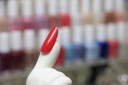 Pointing stick manicureの写真素材