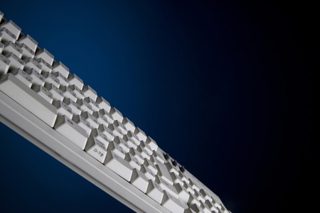 Keyboard isolated on blue background