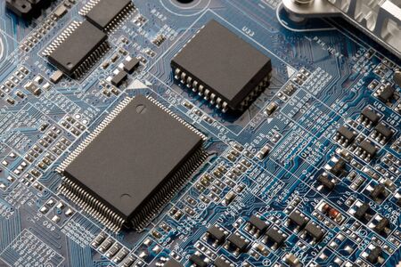 Computer CPU and IC with motherboard