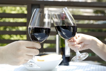 Toast with wineの写真素材