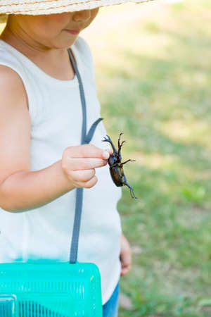 Boy caught Kabuto-chu