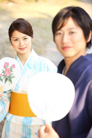 Yukata couple portraitsの写真素材