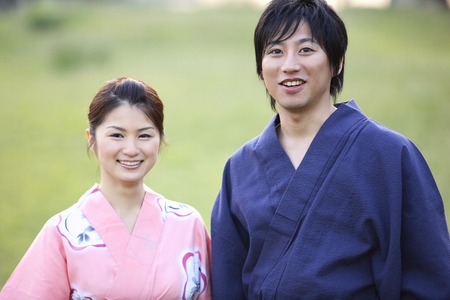 Yukata couple to walk