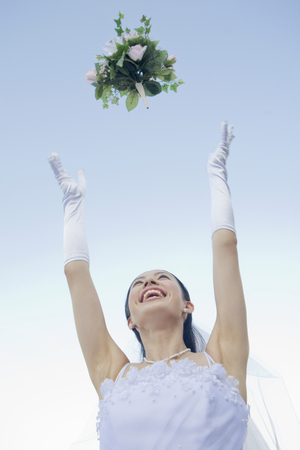 Bride to the bouquet tossの写真素材