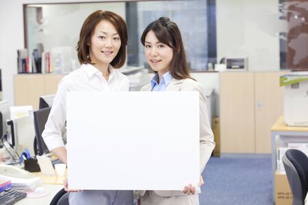 OL who has a message boardの写真素材