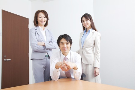 Businessman and OL2 people smileの写真素材