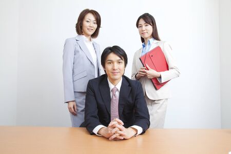 Businessman and OL2 people smileの写真素材