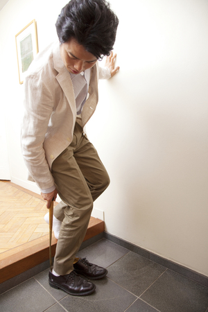 Men wear the shoesの写真素材